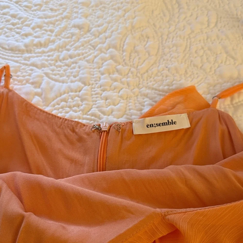 Orange Ruffle Mini Dress - Picture 2 of 4